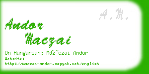 andor maczai business card